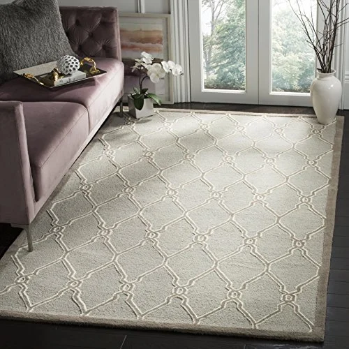 Safavieh Augusta texturerad matta, handtuftad ullmatta, CAM352W 3 P 121 X 182 cm Light Grey/Ivory 683726602590