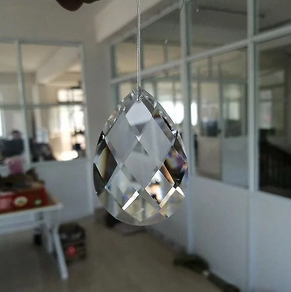 1 st 80 mm tårformad kristallprisma solfångare klart glas ljuskrona kristalldelar DIY hängande hänge smycke distans fasetterad CJ19800CJ