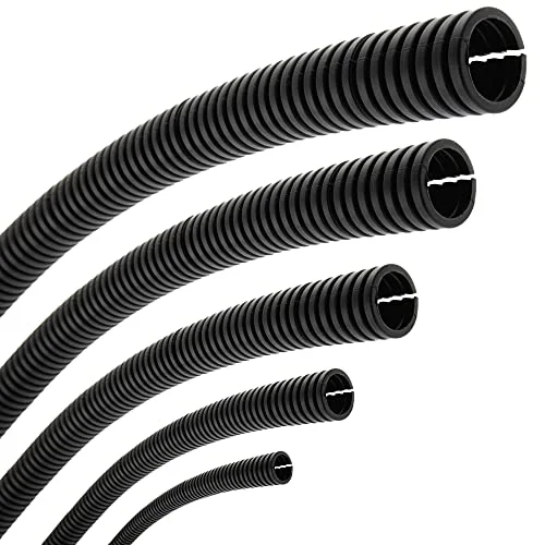 SeKi Flexibelt flexrör, inre Ø 4,5 mm, 20 meter, slitsat, mårdskydd, tomrör, kabelskydd, kabelrock svart, mm 4053171968828