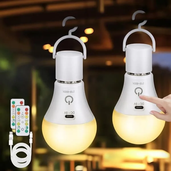 1/2/4-Pack Uppladdningsbar LED-lampa med Fjärrkontroll – E27, USB, 3 Färger, Dimbar, Touchkontroll, Utomhus- och Nödbelysning 2pc Z-FD-GKSa1-17415 1/2/4-Pack Uppladdningsbar LED-lampa med Fjärrkontroll – E27, USB, 3 Färger, Dimbar, Touchkontroll, Utomhus- och Nödbelysning 2pc Z-FD-GKSa1-17415