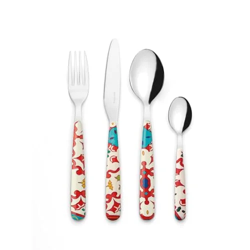 Guzzini FLOWER&LEMON Set med 24 bestick Transparent Röd 28194065 8008392377382