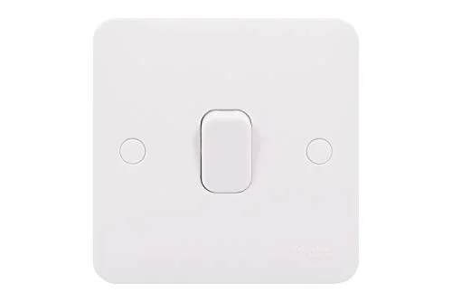 Schneider Electric Lisse vit gjuten, enkel vippa 2 vägs ljusströmbrytare, 10AX, GGBL1012S, 3606480642593