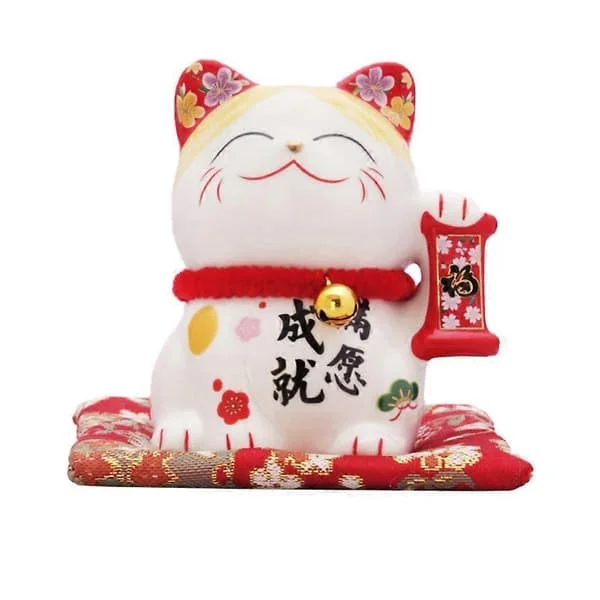 1 Set Japansk Kattfigur Keramisk Hantverks Prydnad Utsökta Djur Kattdekor SUMFZ079620