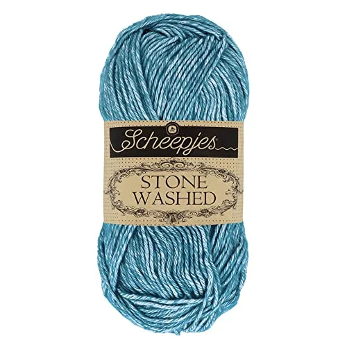 Scheepjes Stone Washed 805 Blå Apatit Garn 10x50g 8717738682195