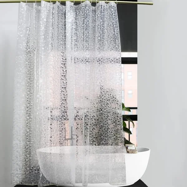 1-delad Duschdraperi med Stenmönster, Mögelresistent, 180 x 180 cm, Halvtransparent, Förtjockad EVA, Vattentät, Tvättbar 3D-duschdraperi med 12 Ringar TM-02290 1-delad Duschdraperi med Stenmönster, Mögelresistent, 180 x 180 cm, Halvtransparent, Förtjockad EVA, Vattentät, Tvättbar 3D-duschdraperi med 12 Ringar TM-02290