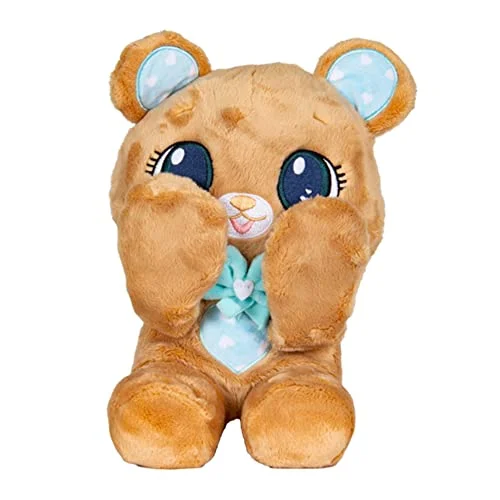 PEEKAPETS Brun plyschbjörn/rolig, gosig plyschleksak som leker göckuck med sina tassar när du trycker på magen fluffig present till spädbarn och barn från 18 månader 8421134907867