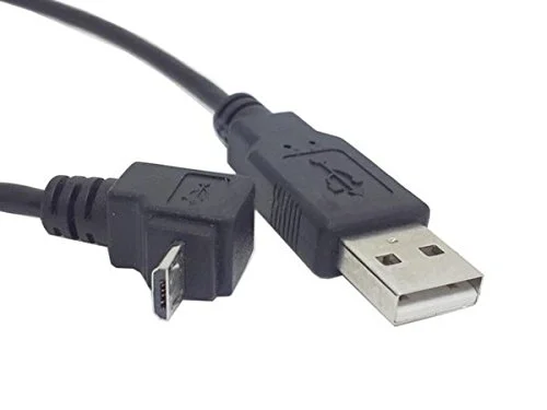 System S kort mikro USB kabel med vinkelkontakt 90 graders vinklad 20 cm 4250822985504
