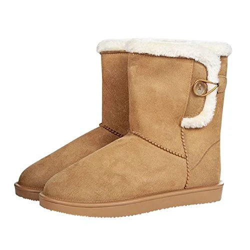 HKM Unisex Davos Button Fur ridstövlar, Kamel, 39 EU 4057052505553