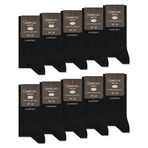 10 Par Comfort Strumpor utan Gummi & Söm Herr Dam Bomull Komfort Midjeband 13100 (43 46 Svart) 4054536075427 10 Par Comfort Strumpor utan Gummi & Söm Herr Dam Bomull Komfort Midjeband 13100 (43 46 Svart) 4054536075427