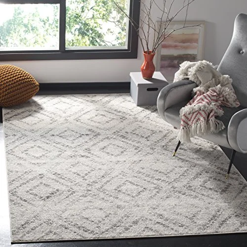 Safavieh Murray områdesmatta, vävd polypropylenmatta i ljusgrå/grå, 120 x 180 cm 889048427266