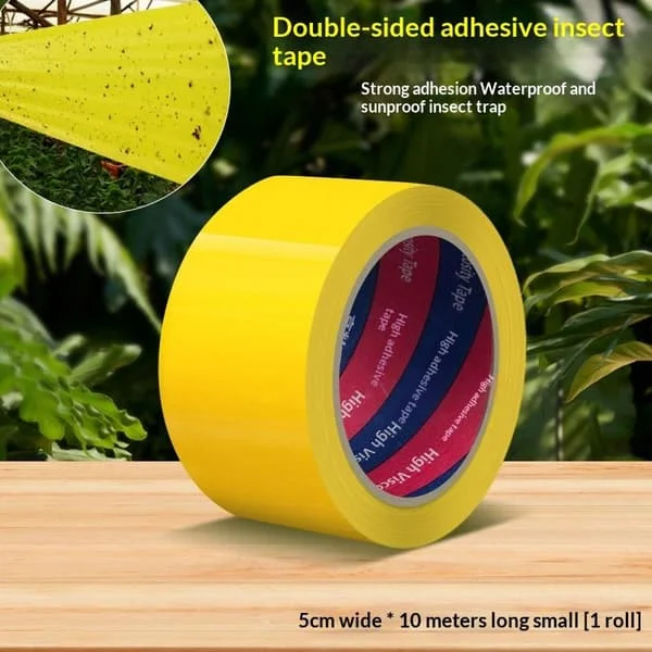 1 rulle 10 meter gul dubbelsidig insektsäker tejp utomhus 5x1000cm ZRBI2731A1@#17Y4C1Z7