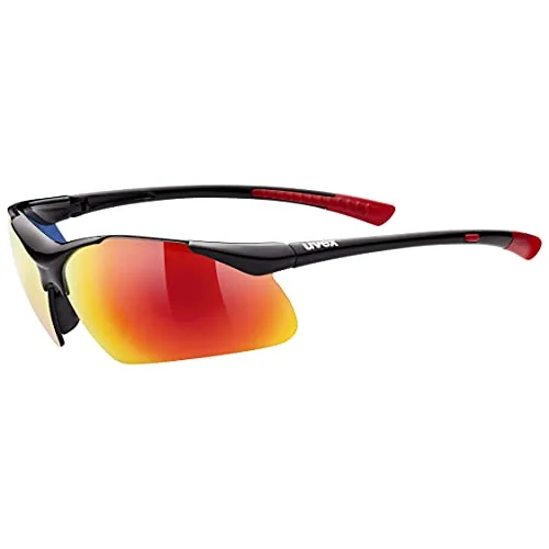 uvex sportstyle 223 sportglasögon för dam och herr speglande tryckfri bärkomfort & perfekt passning black/red one size 4043197350486