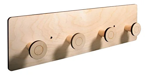 Rayher 62986505 garderob, av trä, FSC certifierad, natur, uppsättning 9 delar, 42 x 12 4,5 cm, för målning och dekoration, barngarderob 4006166811630