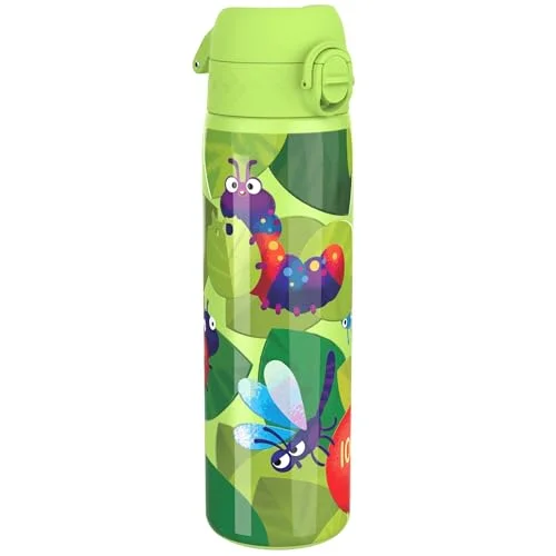 ION8 Lätt Stål Vattenflaska, 600 ml/20 oz, Oisolerad, Läcksäker, att Öppna, Säkert Lås, Diskmaskinssäker, Hygieniskt Lock, Passar i Mugghållare, Bärhandtag, Hållbar, Bugs Life 619098090918