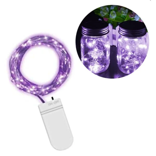 1-meters mini LED-slinga, batteridriven, lila purple YBLH122501287