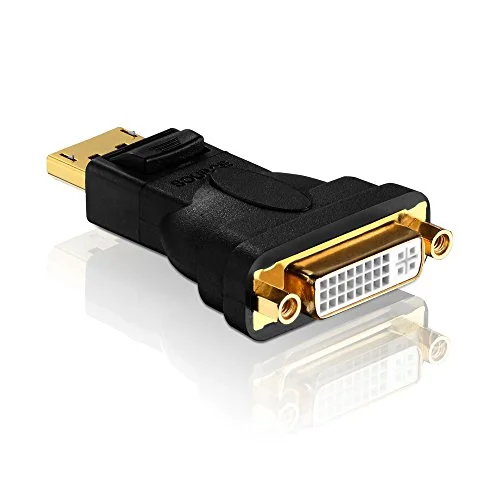 PureLink PureInstall PI160 DisplayPort/DVI adapter (DisplayPort kontakt konverterad till DVI D (24+5) uttag), certifterad, svart 4260134118736