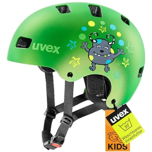 uvex kid 3 cc robust cykelhjälm för barn individuell storleksanpassning optimerad ventilation green matt 51 55 cm 4043197331607
