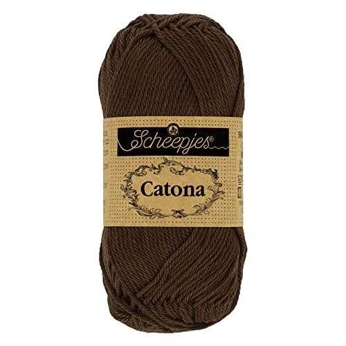 Scheepjes Catona 162 Svart Kaffe Garn 10x10g 8717738688265