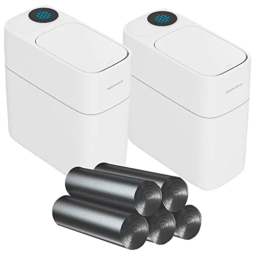 JOYBOS PK5467 Set med 2 papperskorgar 10l Automatisk absorberande design 140 papperspåsar, 10 liter, Polypropylen, Vit 8434652207722