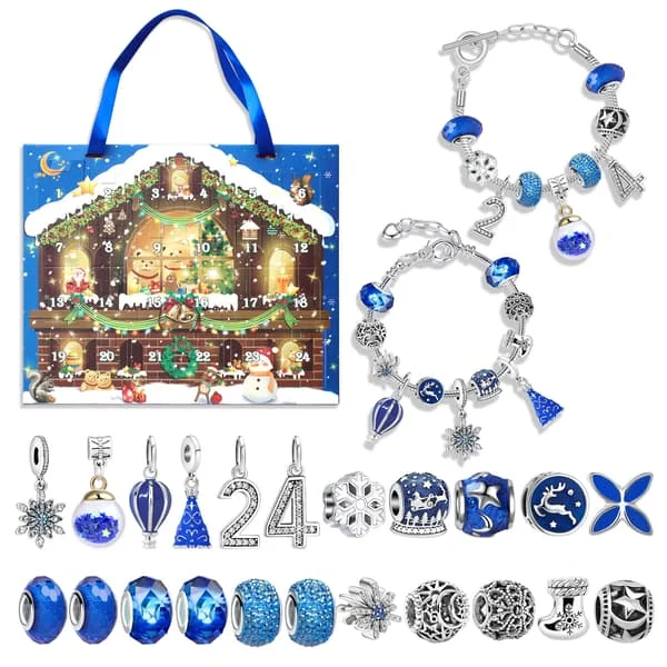 1 set Adventskalender Jul Smycken Överraskningslåda, 24 dagar Jul Nedräkningskalender DIY Smyckestillverkningskit Present för Barn Tonåringar Kvinnor SJKHY-20251022-A-10662