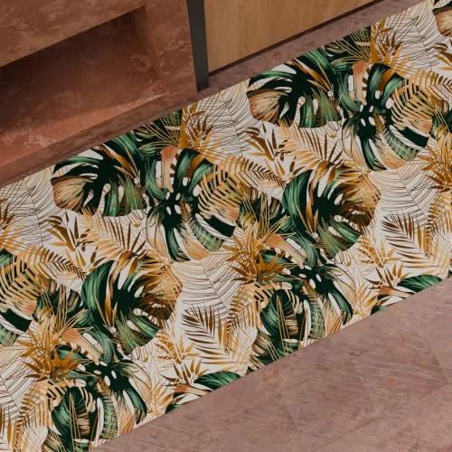 PETTI Artigiani Italiani Köksmatta löpare kök halkfri och tvättbar 52 x 480 cm tropisk design 04 100% tillverkad i Italien 8056992312517