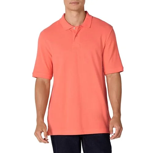 Amazon Essentials mäns Regular-Fit Cotton Pique pikétröja (finns i stora och långa), korall orange, X-Large 842354100230