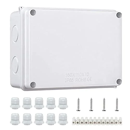 AoyfuwellKopplingsdosa vattentät IP65, ytmonterad kopplingsbox, utomhus, elektriska projektlådor, ABS kabelanslutningsdosa för elektrisk kopplingsdosa kontroll 150 x 110 70 mm 747492907669