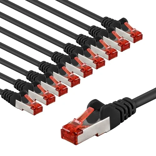 goobay Cat/nätverkskabel 6 st skärmad, S/FTP/CU, Ethernet kabel, PiMF, LSZH/Cat 6, 10 Gbit/s, x 2 m, 65979, meter, svart 4040849659799