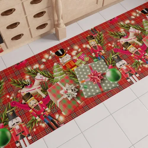PETTI Artigiani Italiani - julköksmatta, julmatta kök, halkfri och tvättbar, för jul 52 x 140 cm soldater, tillverkad i Italien 5056411150792