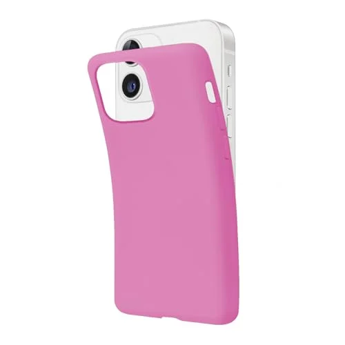 SBS Skal till iPhone 12/12 Pro rosa Pantone 673 C, mjukt och flexibelt reptåligt fodral, tunt bekvämt att hålla i fickan, fodral kompatibelt med trådlös laddning 8018417403743