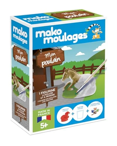 Mako moulages 1 Poulain Made in France gjutning och målning kreativa fritidsset för barn från 5 år 39110, flerfärgad 3760012591107