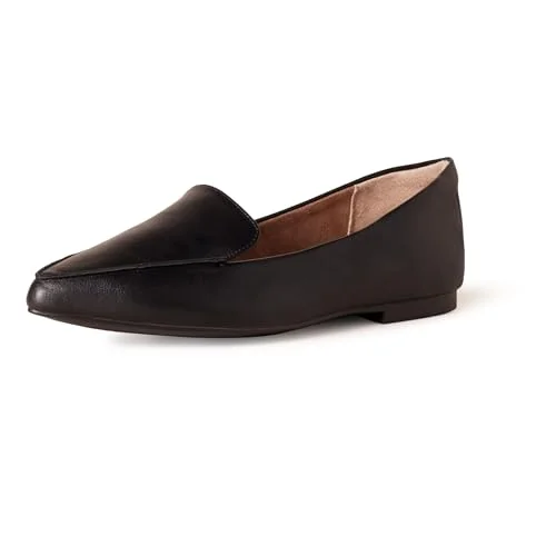Amazon Essentials Loafer för kvinnor platt, Svart konstläder, 13 US Wide 840809195411