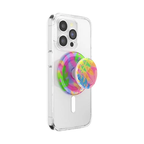 PopSockets runt telefongrepp kompatibelt med MagSafe, adapterring ingår, telefonhållare, trådlös laddning kompatibel Boca Palm 840173752111