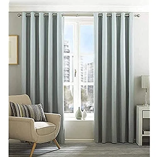 Riva Home Eclipse mörkläggningsgardiner öljettgardiner, polyester, anka ägg blå, 229 x cm (90 90 tum) 5025532288783