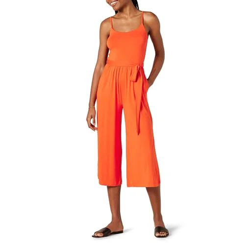 Amazon Essentials damtröja cami beskurna breda ben jumpsuit, orange, Small 197153029580