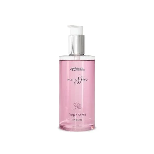 Medipharma Cosmetics Home Spa Purple Sense handtvål med pantenol, glycerin och organiskt hibiskusextrakt lämnar en delikat hudkänsla för små hälsostunder vid varje handtvätt 300 ml 4016369582169