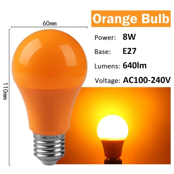1-10 st E27 B22 Led Färgglad Lampa 8W AC 110V 230V RÖD Blått Ljus finns tillgängliga för festivalfirande, KTV, Bar, Showcase E27 ORANGE No 1005008355910232NoE27 ORANGE 1-10 st E27 B22 Led Färgglad Lampa 8W AC 110V 230V RÖD Blått Ljus finns tillgängliga för festivalfirande, KTV, Bar, Showcase E27 ORANGE No 1005008355910232NoE27 ORANGE