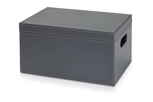 möve Cube förvaringsbox, konstläder, grå, 34,5 x 24 18 cm 4013165748737