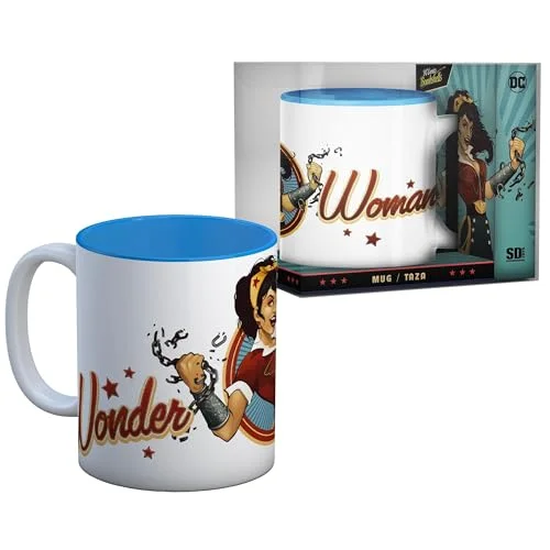 SD Toys mugg med design Wonder Woman kedja, keramik, vit och blå, 10 x 14 12 cm 8436546894612 SD Toys mugg med design Wonder Woman kedja, keramik, vit och blå, 10 x 14 12 cm 8436546894612