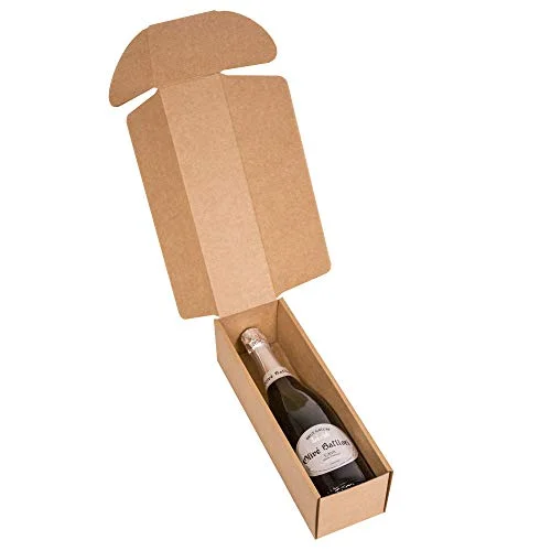 Only Boxes, 4 pack fodral för 1 flaska, kartong ava eller champagne, kraftfärglåda, flaskor 8436014700711