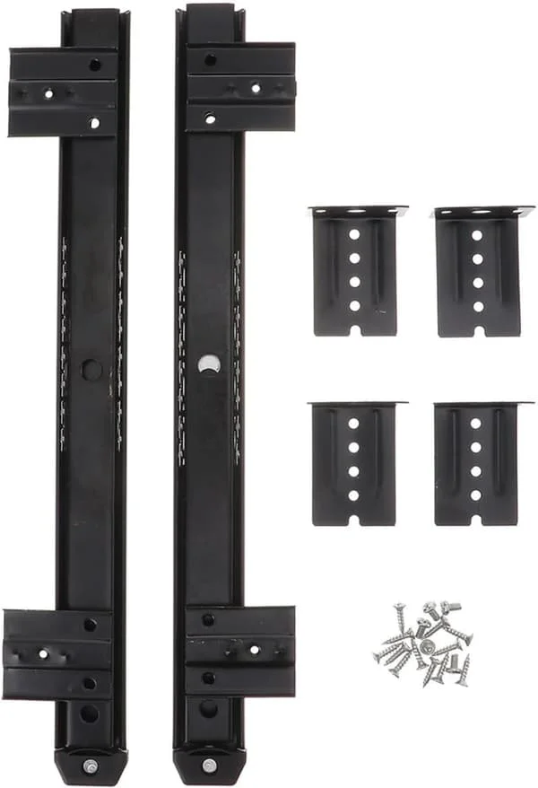 1 par tangentbordslåda, sidomonterade stålskenor med rostskyddsbehandling, svart enkel och vacker design 5455468273018