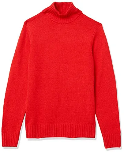 Amazon Essentials Men's Långärmad mjuk tröja med polokrage, Röd, XL 195111094908
